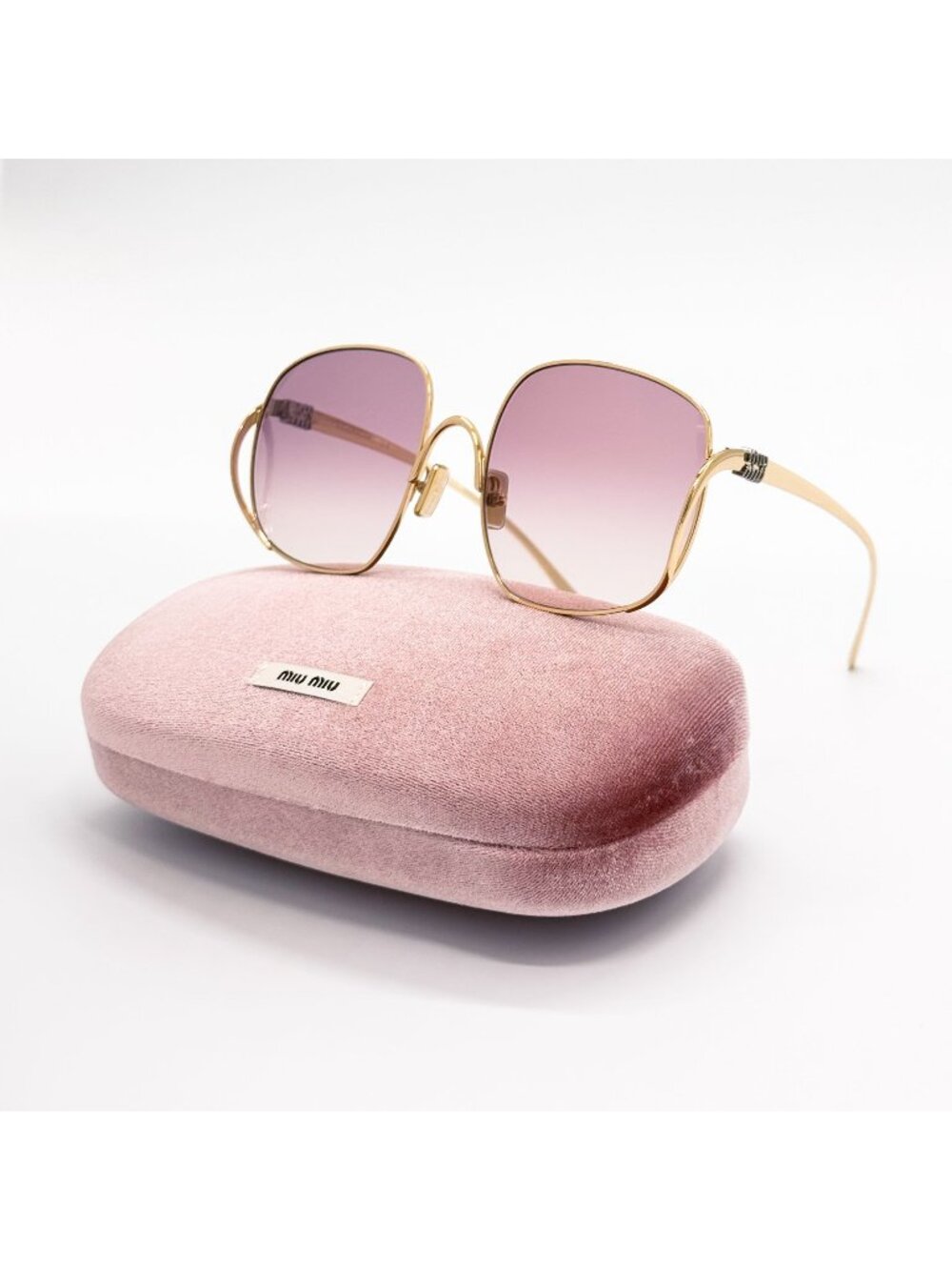 NEW MIU MIU SUNGLASSES MUA57S 5AK40S WOMEN GOLD/PINK MU A57S, SMU A57 EYEWEAR